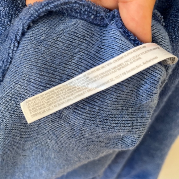 UO Sz L Purple Oversized Soft Terrycloth Popover Sweatshirt Swim Cover Up - Picture 7 of 10